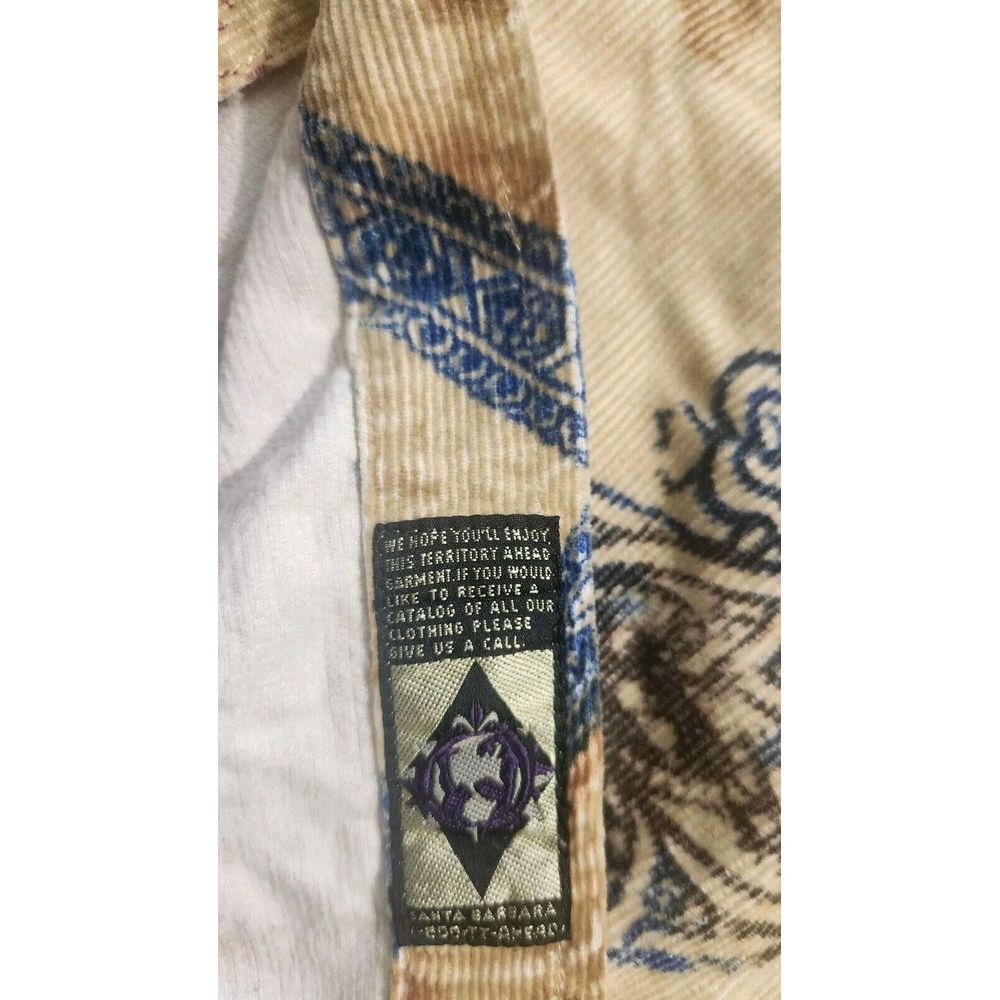 The Territory Ahead Multi/Paisley Corduroy Button Front Shirt Men's Large - Picture 3 of 14